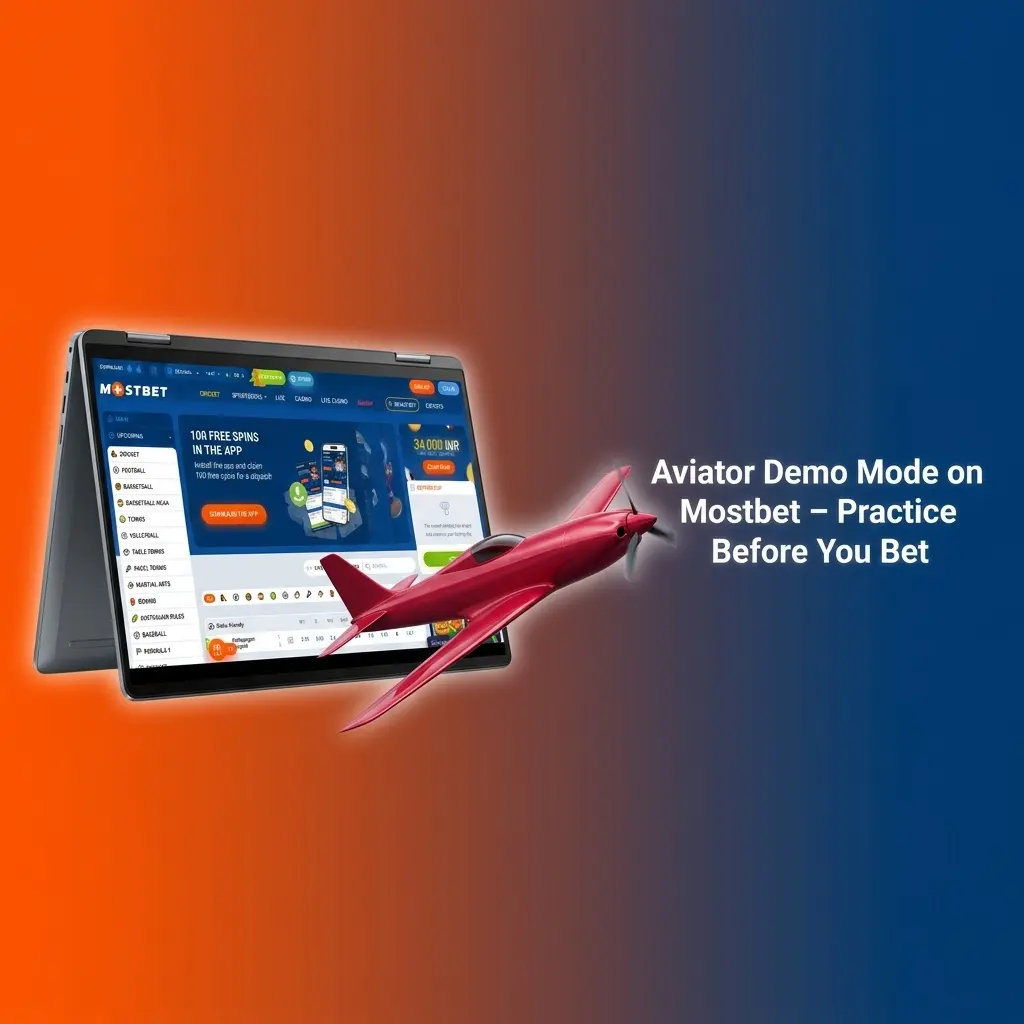 Aviator demo mode on Mostbet showing virtual crash game with multiplier and cash-out features for risk-free practice