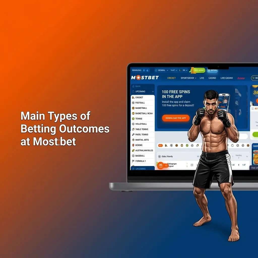 Mostbet sports betting outcome types displayed across various market categories for flexible wagering options